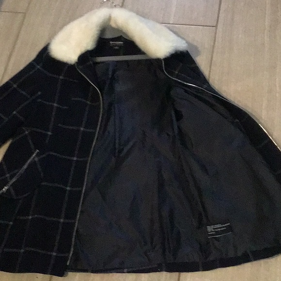 Nordstrom brass plum pea coat navy - Picture 3 of 6